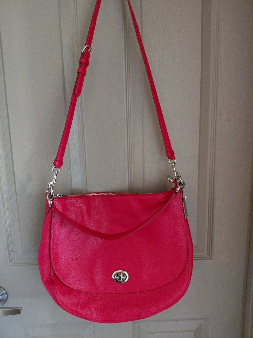 Coach Red Leather Shoulder Bag